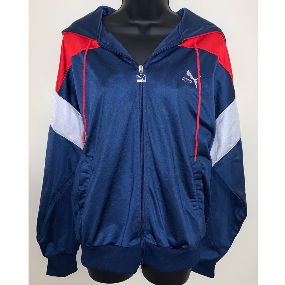 Puma Vintage Unisex Zip-Up Drawstring Hoodie || M